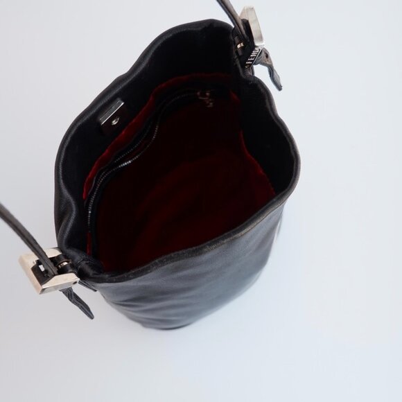 Authentic Preowned Fendi Black Leather FF Logo Bucket Shoulder Bag - Picture 11 of 16